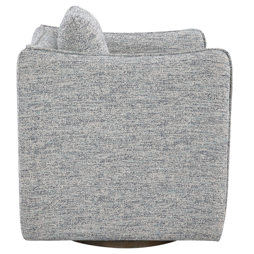 Corben Blue Swivel Chair - Bombay Mercantile