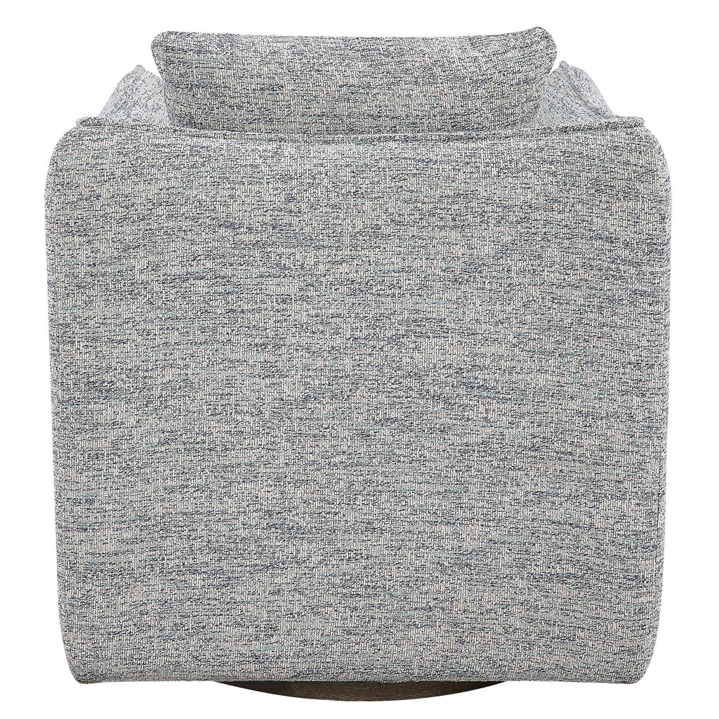 Corben Blue Swivel Chair - Bombay Mercantile
