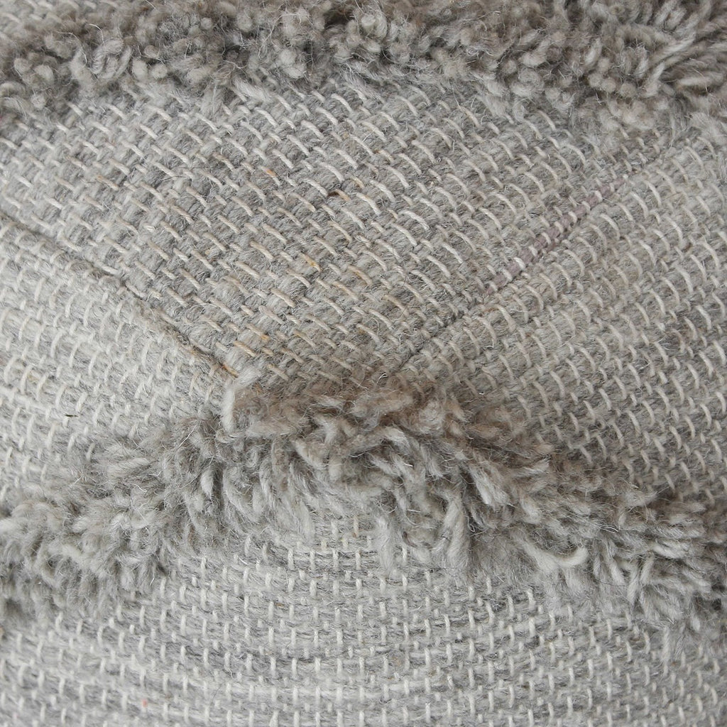 Olfen Gray Pouf - Bombay Mercantile
