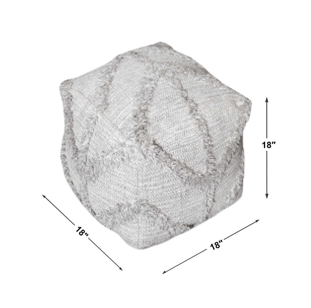 Olfen Gray Pouf - Bombay Mercantile