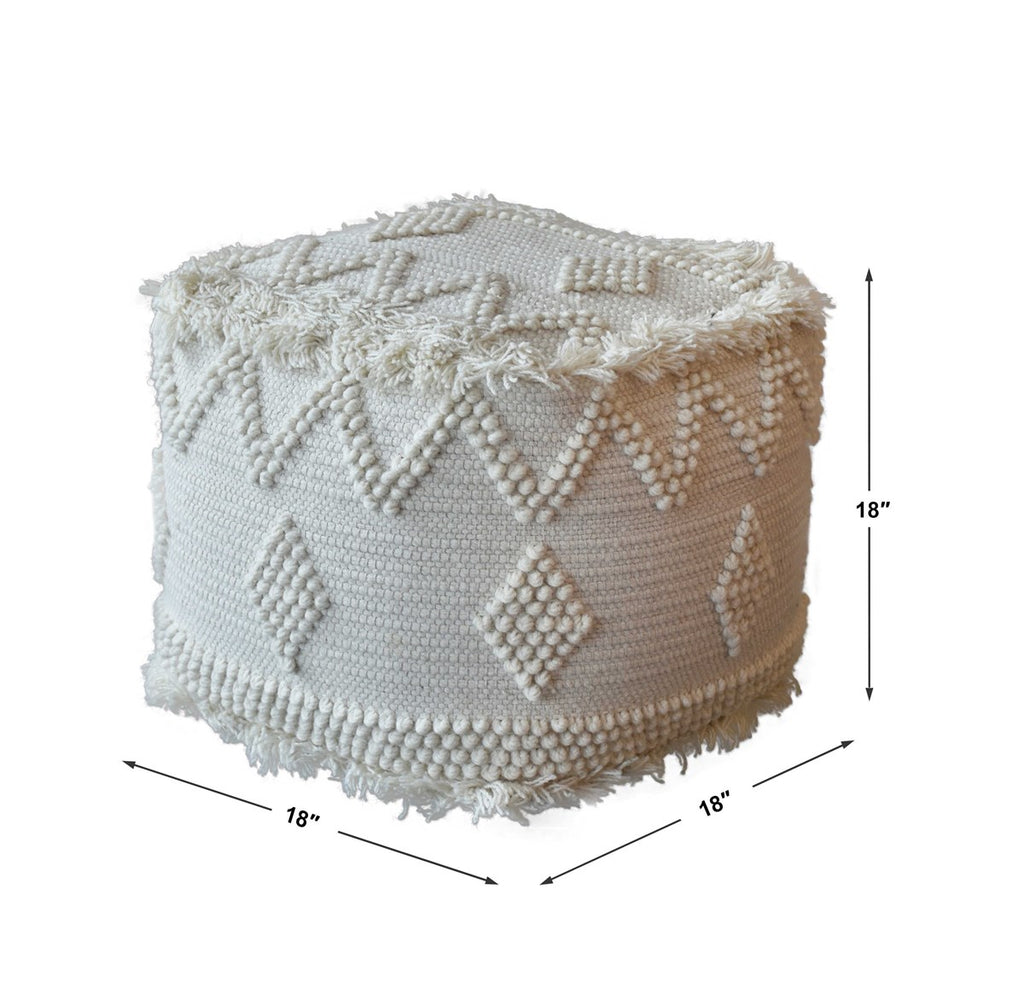Uriah Ivory Pouf - Bombay Mercantile