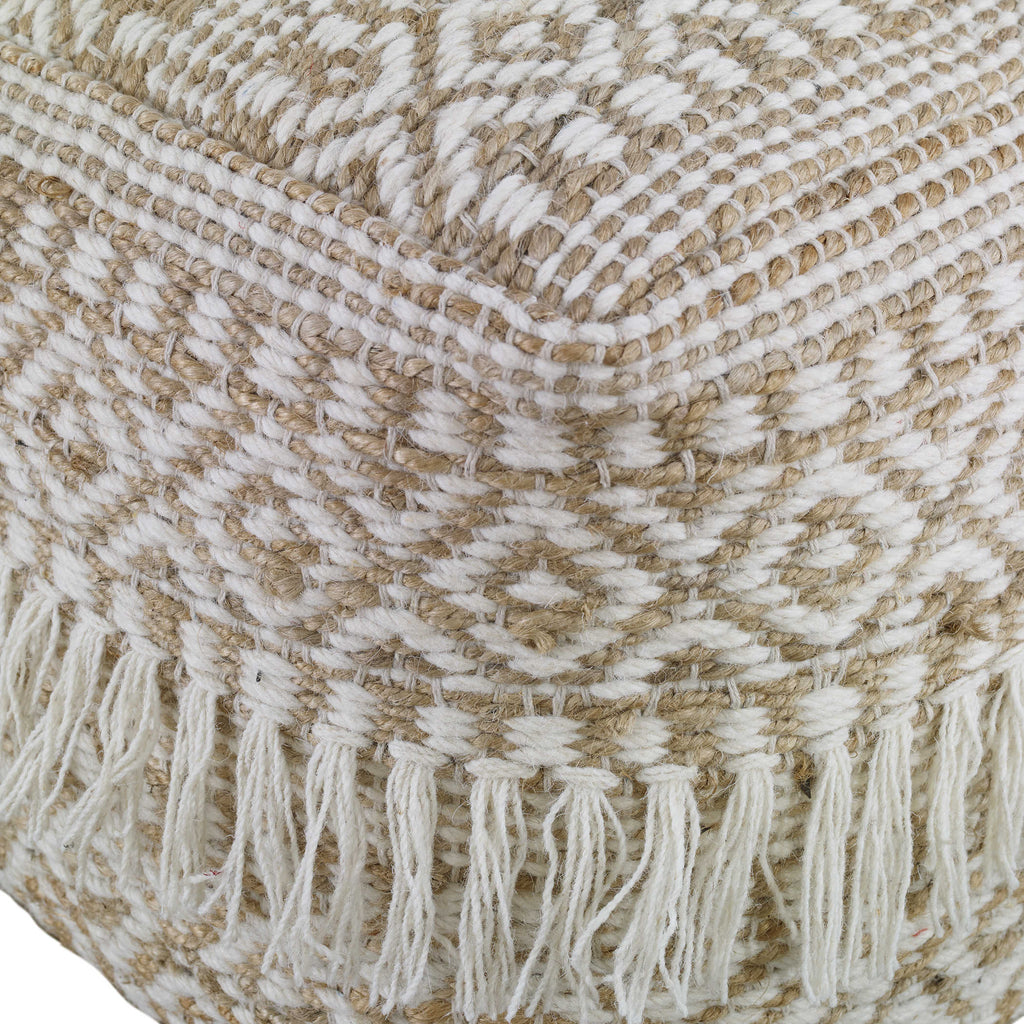 Boheme Wool & Hemp Pouf - Bombay Mercantile