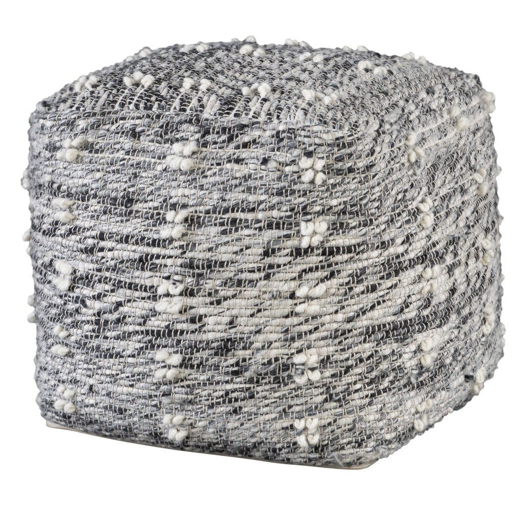 Narol Gray Pouf - Bombay Mercantile