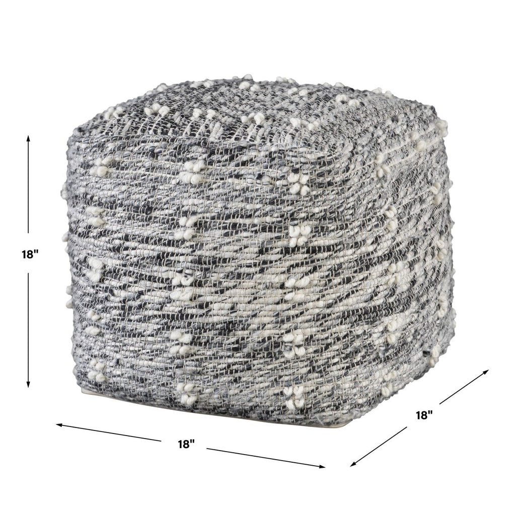 Narol Gray Pouf - Bombay Mercantile