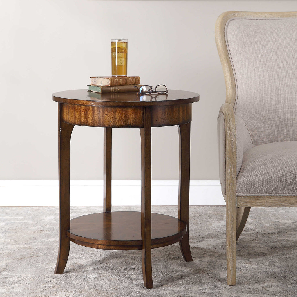 Carmel Round Lamp Table - Bombay Mercantile