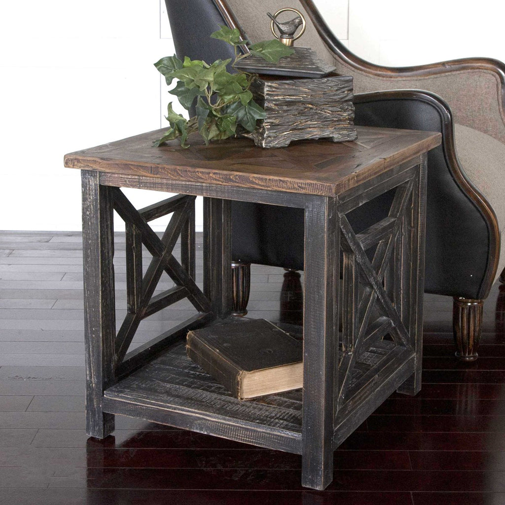 Spiro Reclaimed Wood End Table - Bombay Mercantile