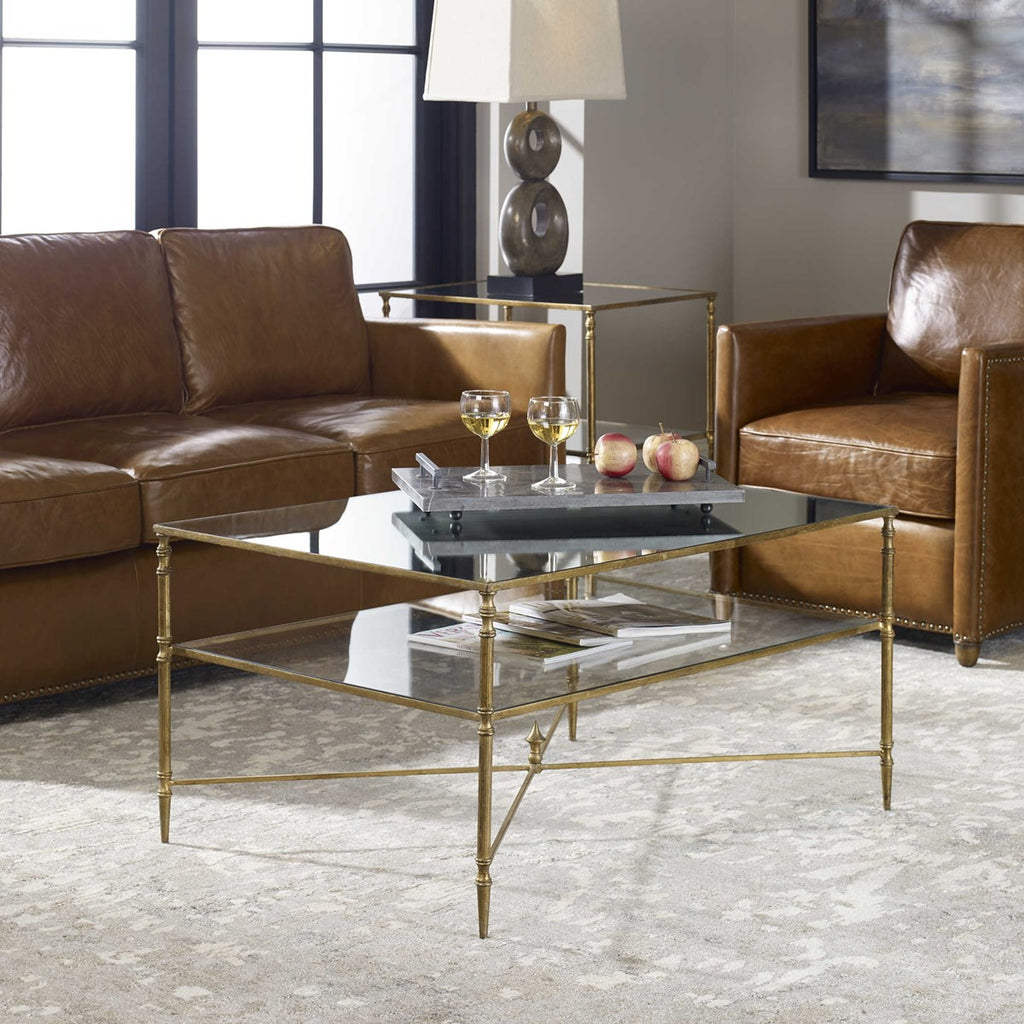 Henzler Mirrored Glass Coffee Table - Bombay Mercantile