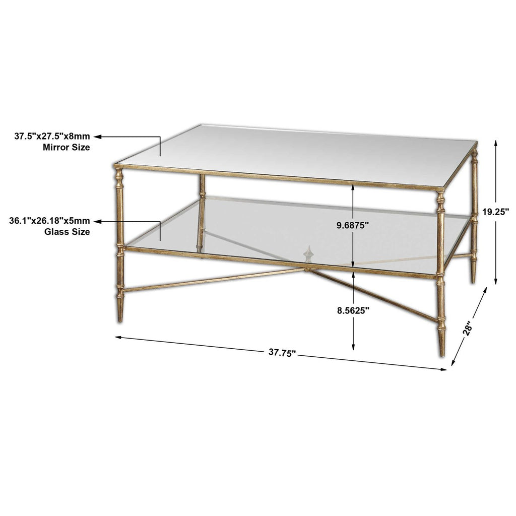 Henzler Mirrored Glass Coffee Table - Bombay Mercantile