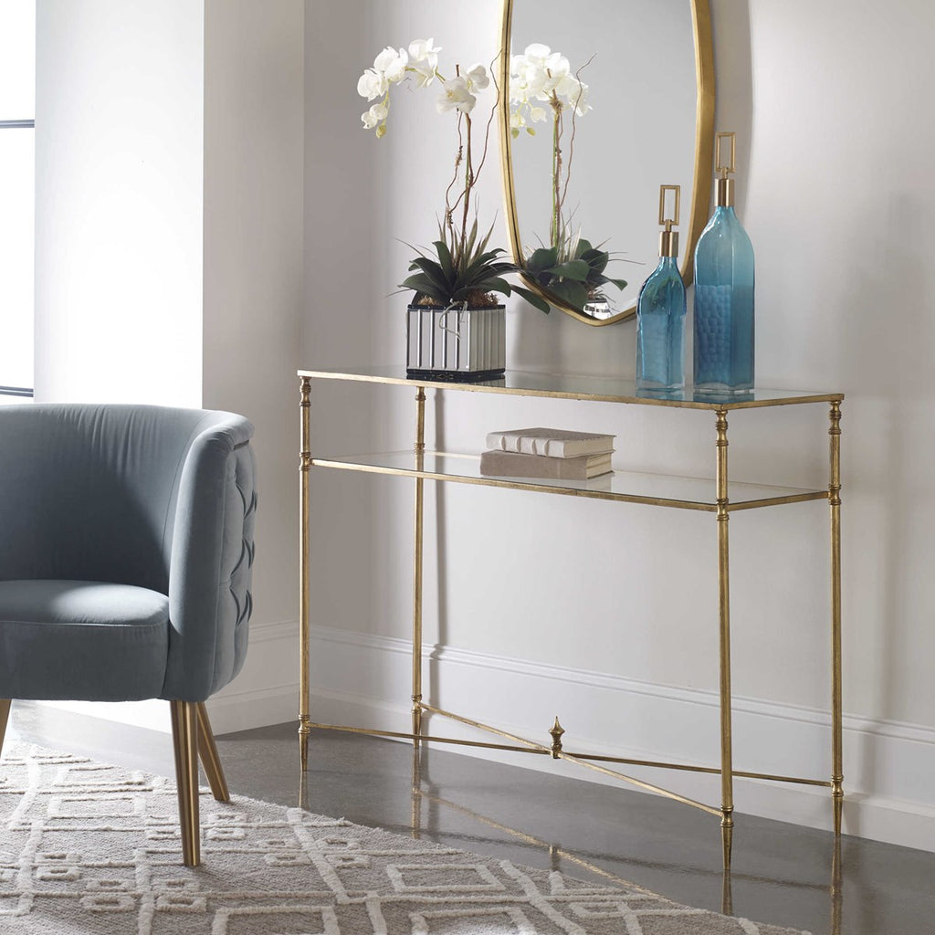 Henzler Mirrored Glass Console Table - Bombay Mercantile