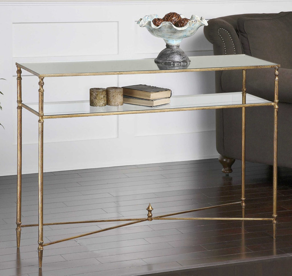 Henzler Mirrored Glass Console Table - Bombay Mercantile