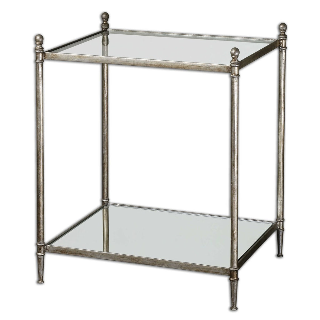 Gannon Mirrored Glass End Table - Bombay Mercantile