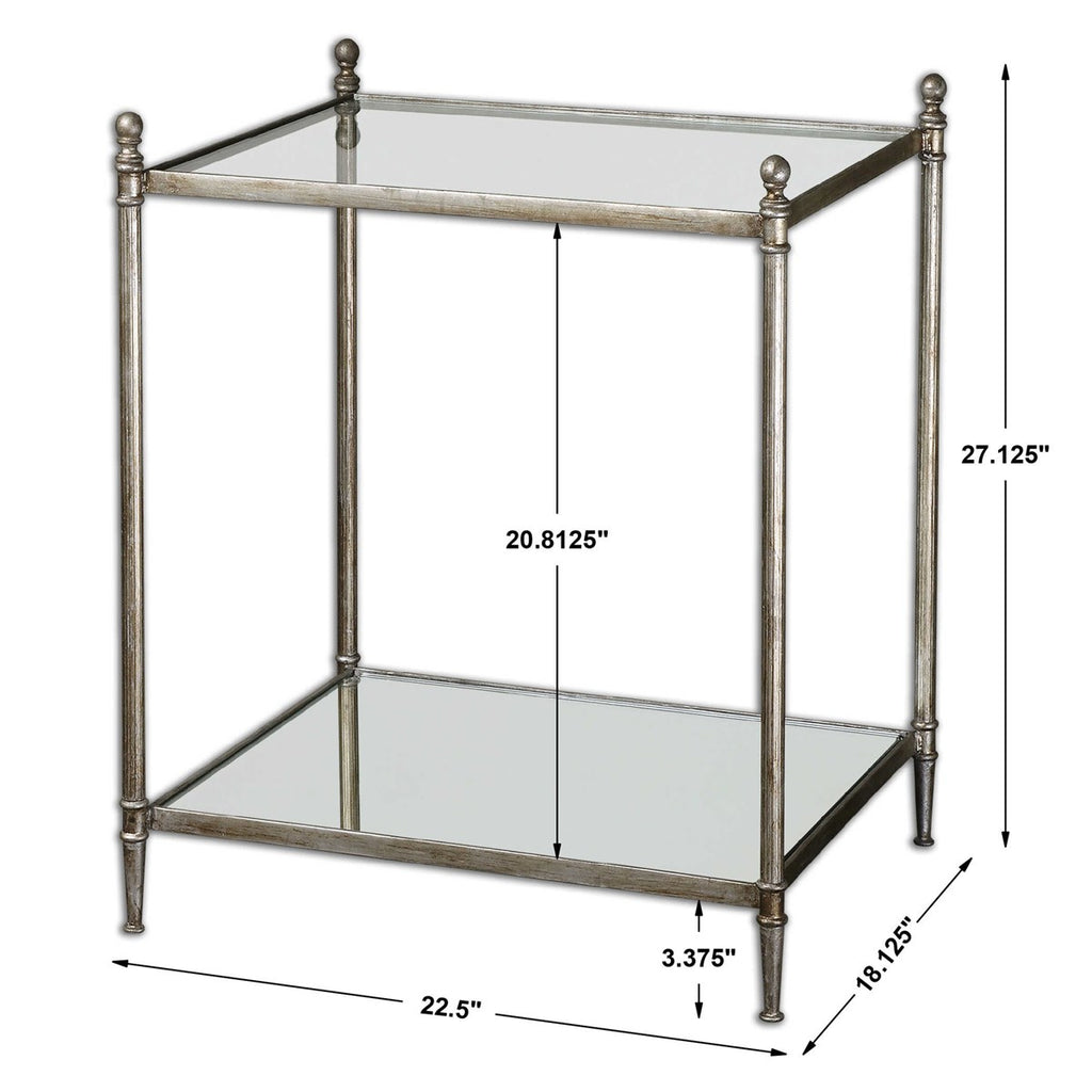 Gannon Mirrored Glass End Table - Bombay Mercantile