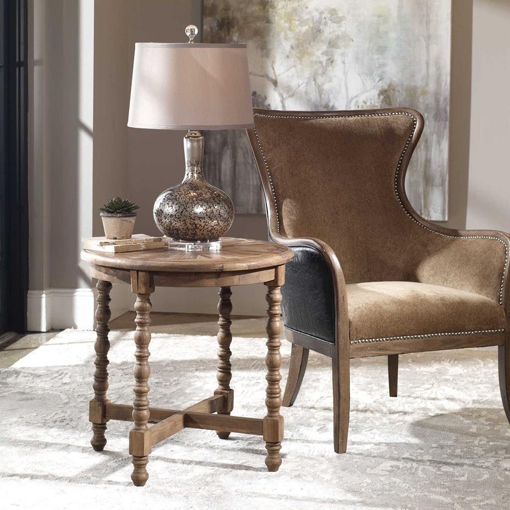 Samuelle Wooden End Table - Bombay Mercantile