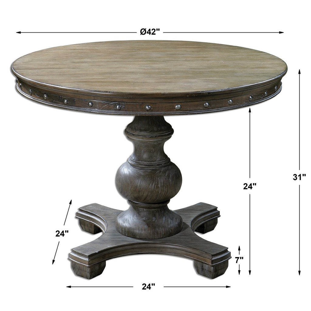 Sylvana Wood Round Table - Bombay Mercantile