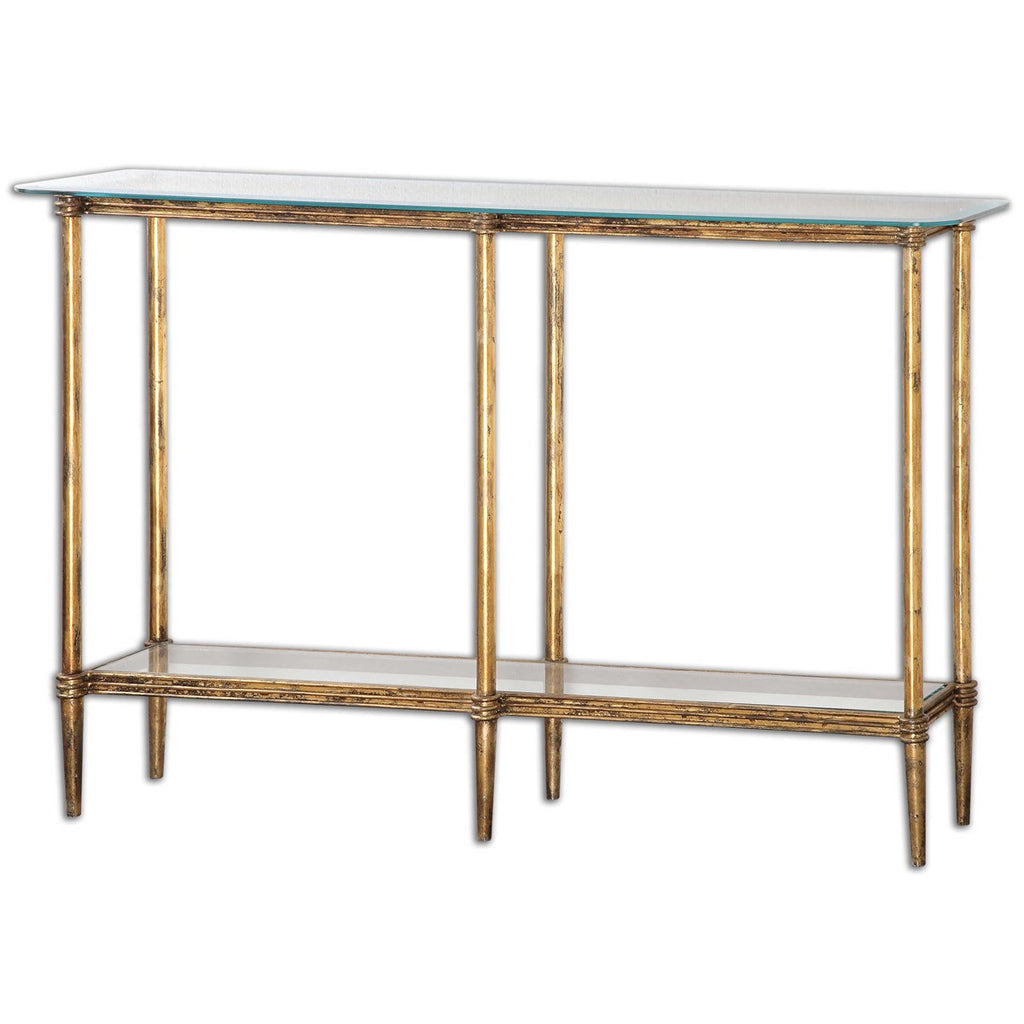 Elenio Glass Console Table - Bombay Mercantile