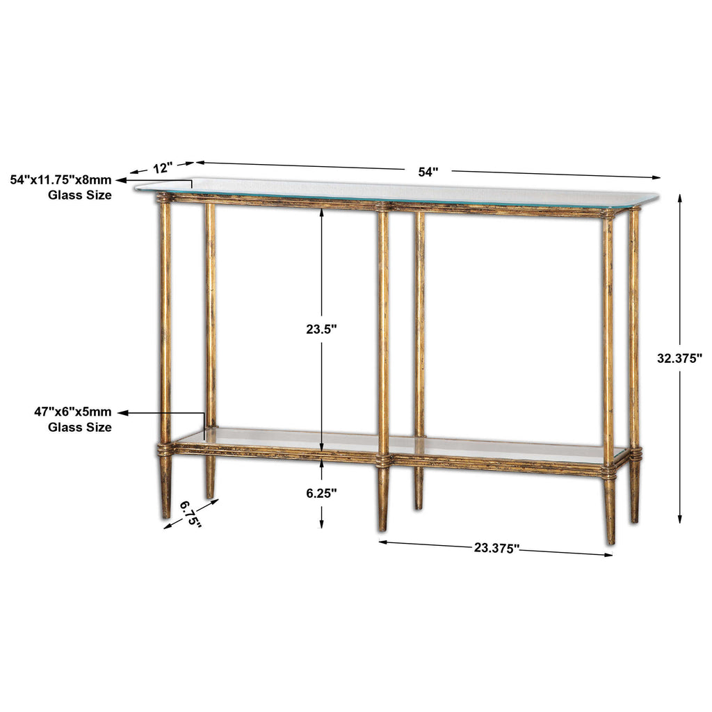Elenio Glass Console Table - Bombay Mercantile