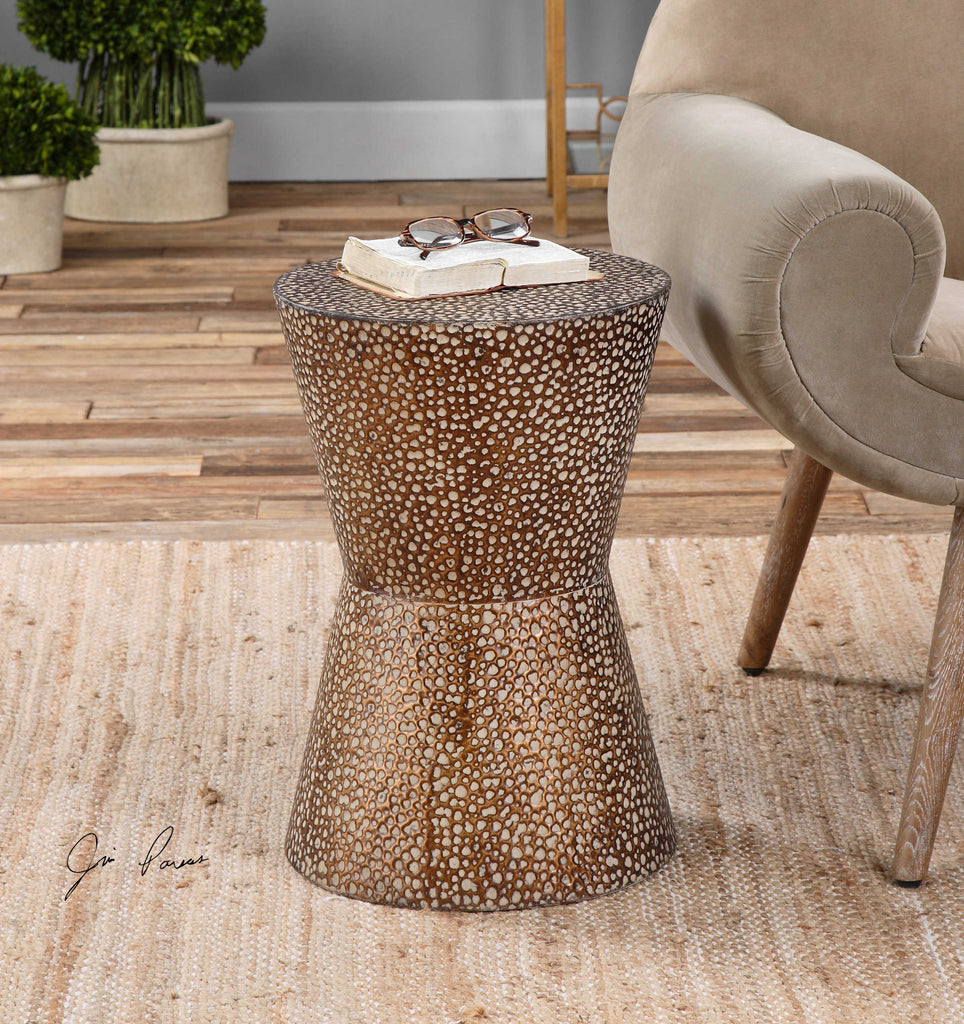 Cutler Drum Shaped Accent Table - Bombay Mercantile