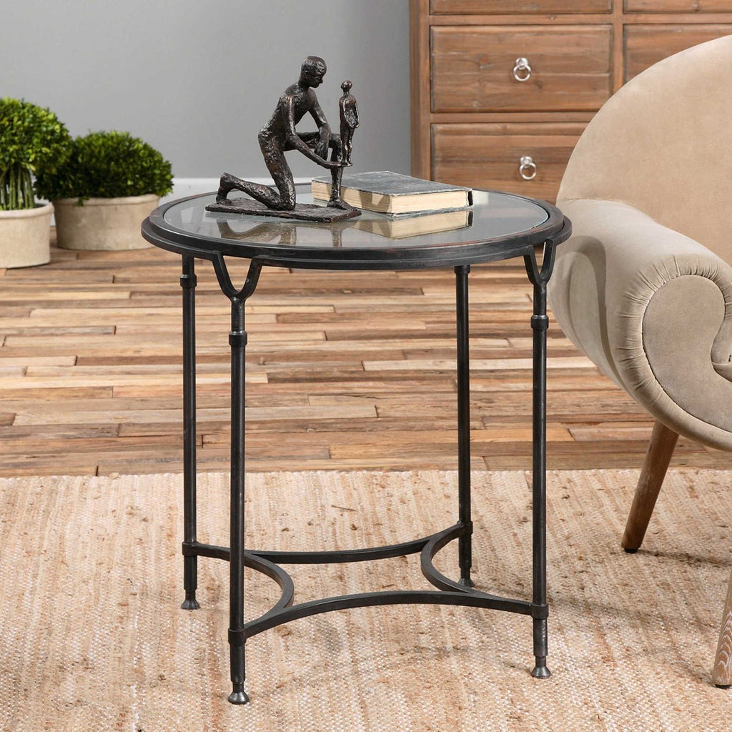 Samson Glass Side Table - Bombay Mercantile