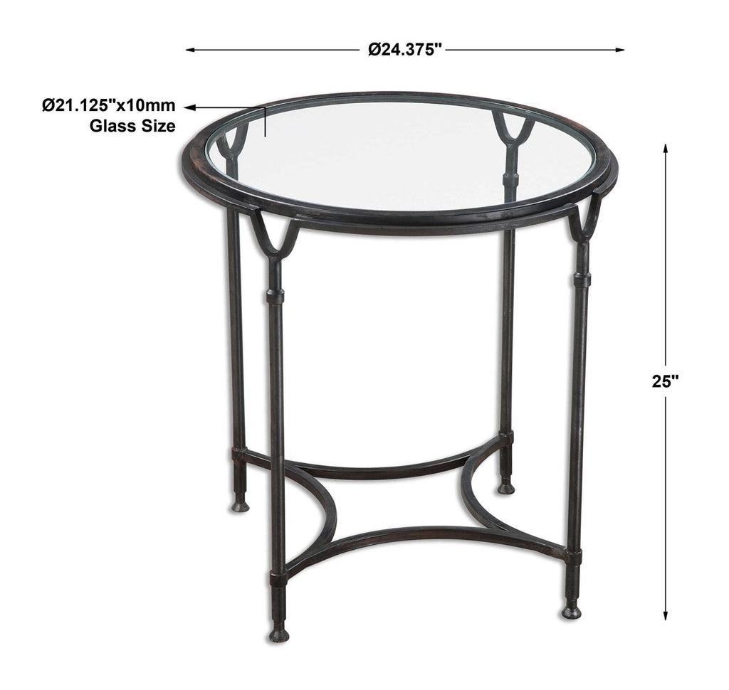 Samson Glass Side Table - Bombay Mercantile