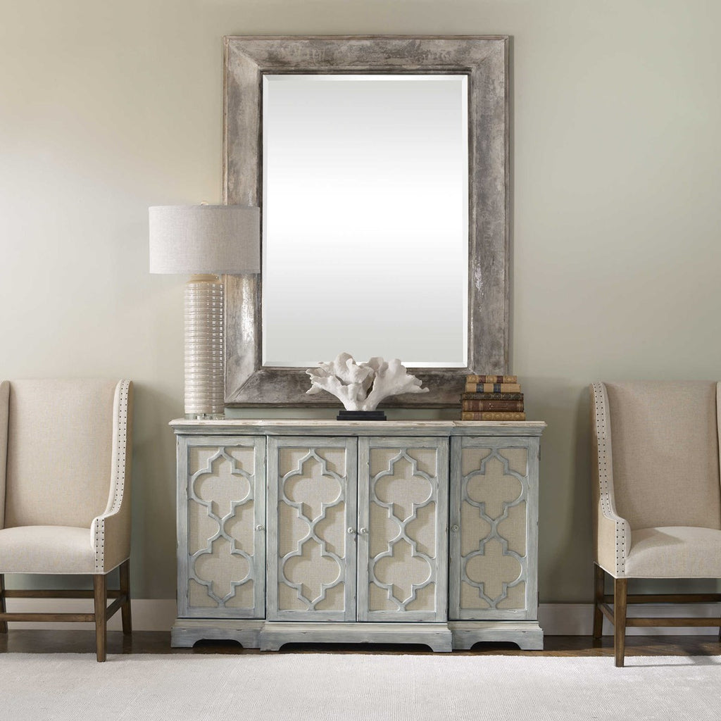 Sophie 4 Door Grey Cabinet - Bombay Mercantile
