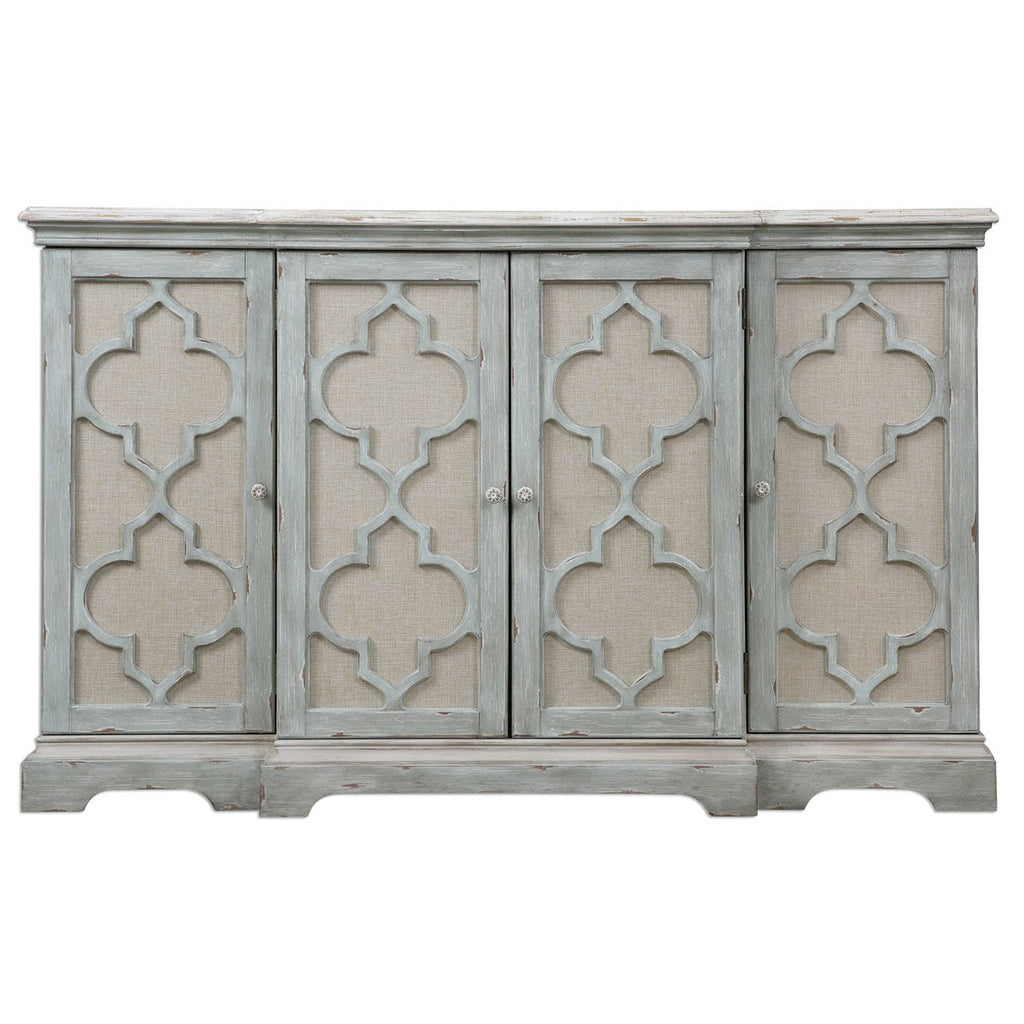 Sophie 4 Door Grey Cabinet - Bombay Mercantile