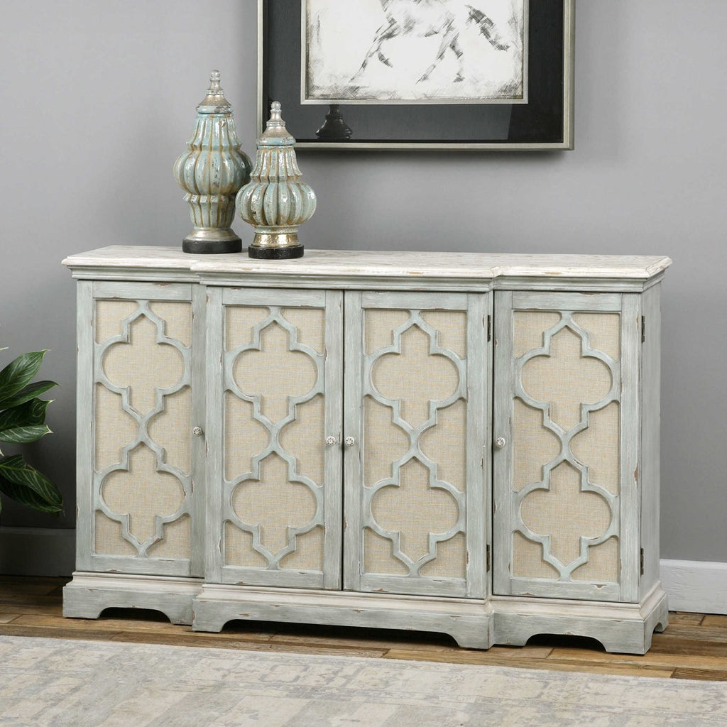 Sophie 4 Door Grey Cabinet - Bombay Mercantile