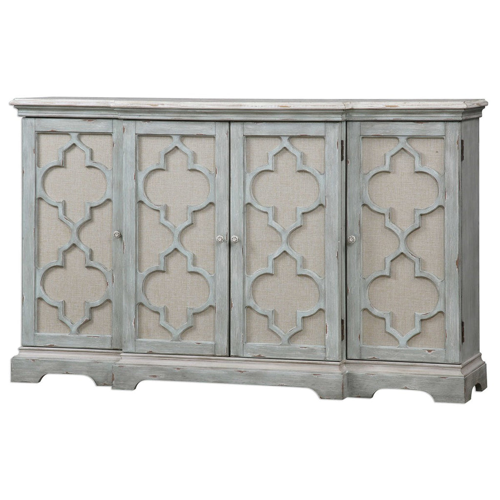Sophie 4 Door Grey Cabinet - Bombay Mercantile