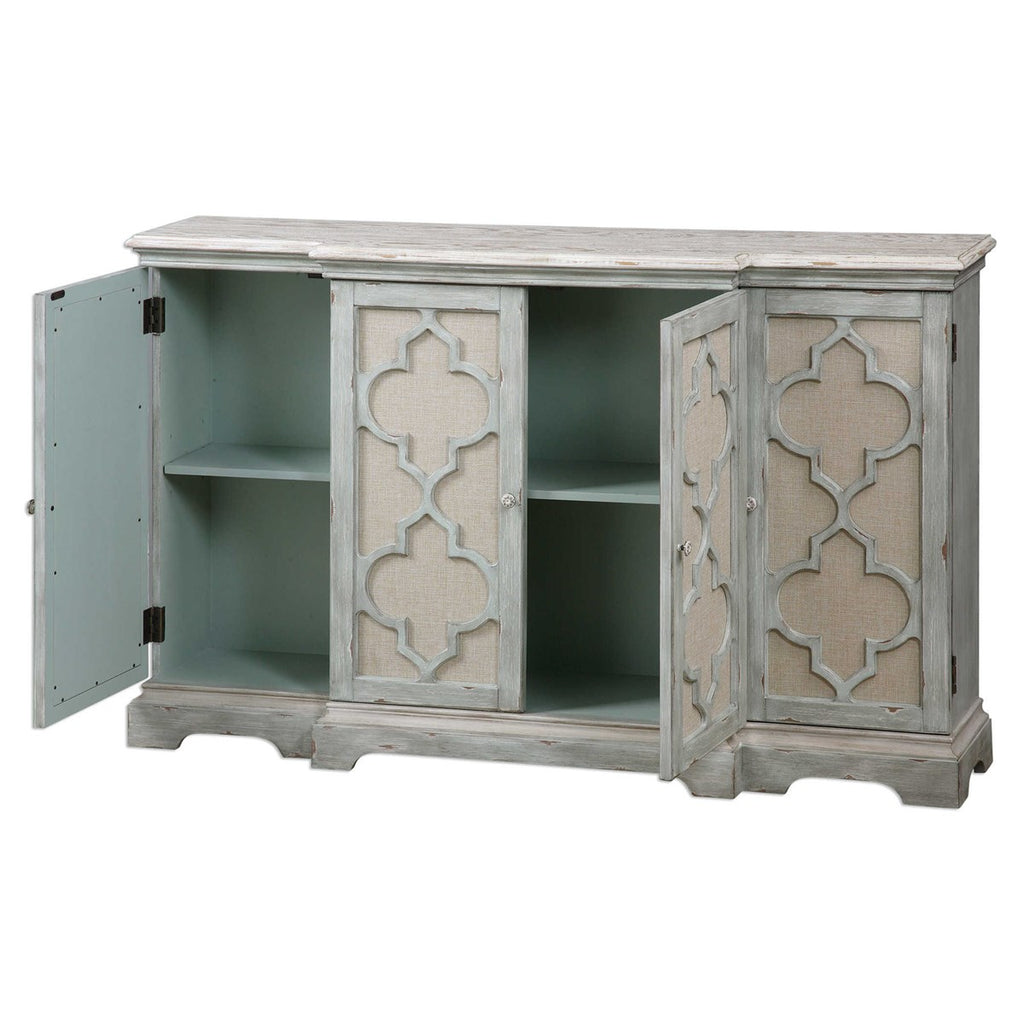 Sophie 4 Door Grey Cabinet - Bombay Mercantile