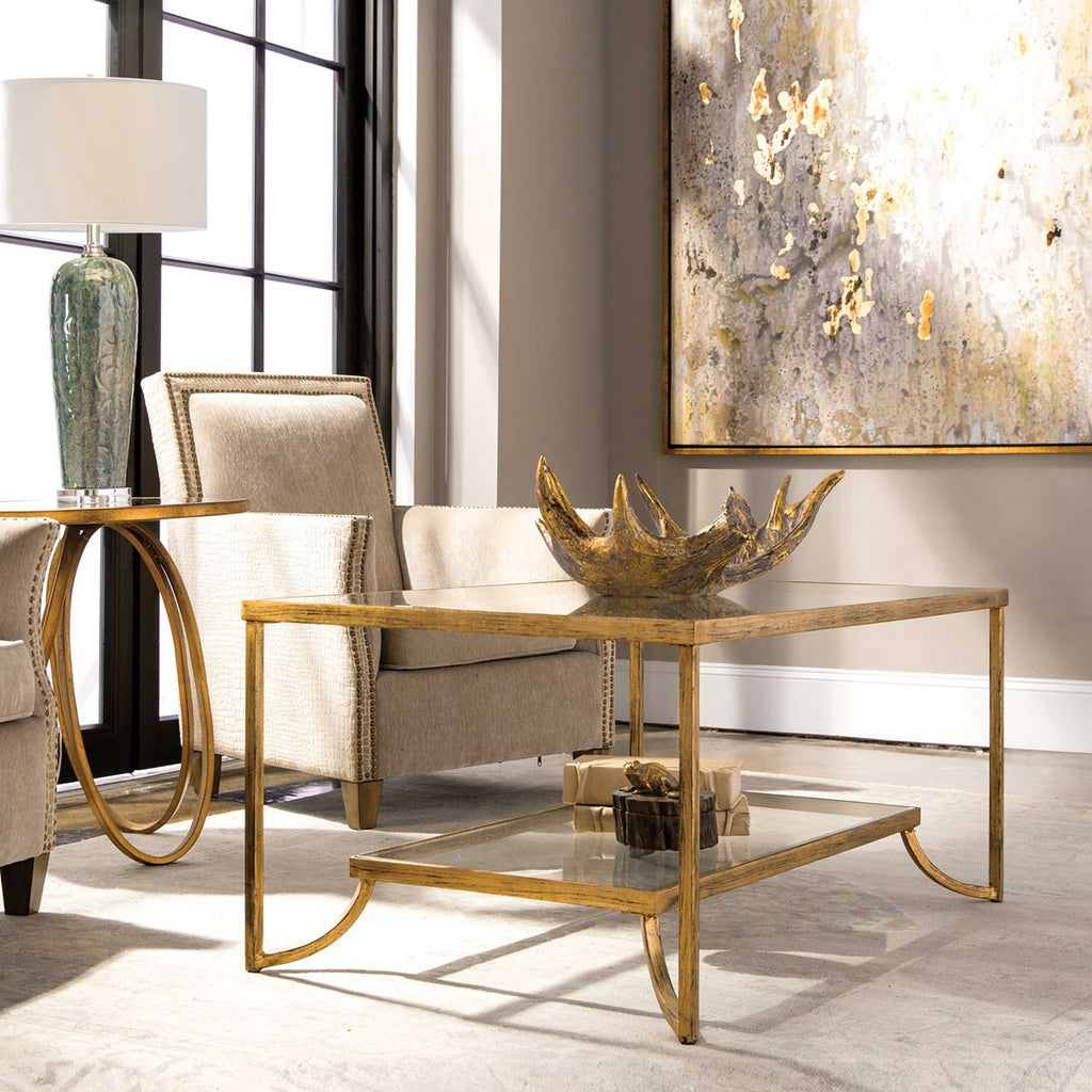 Katina Gold Leaf Coffee Table - Bombay Mercantile