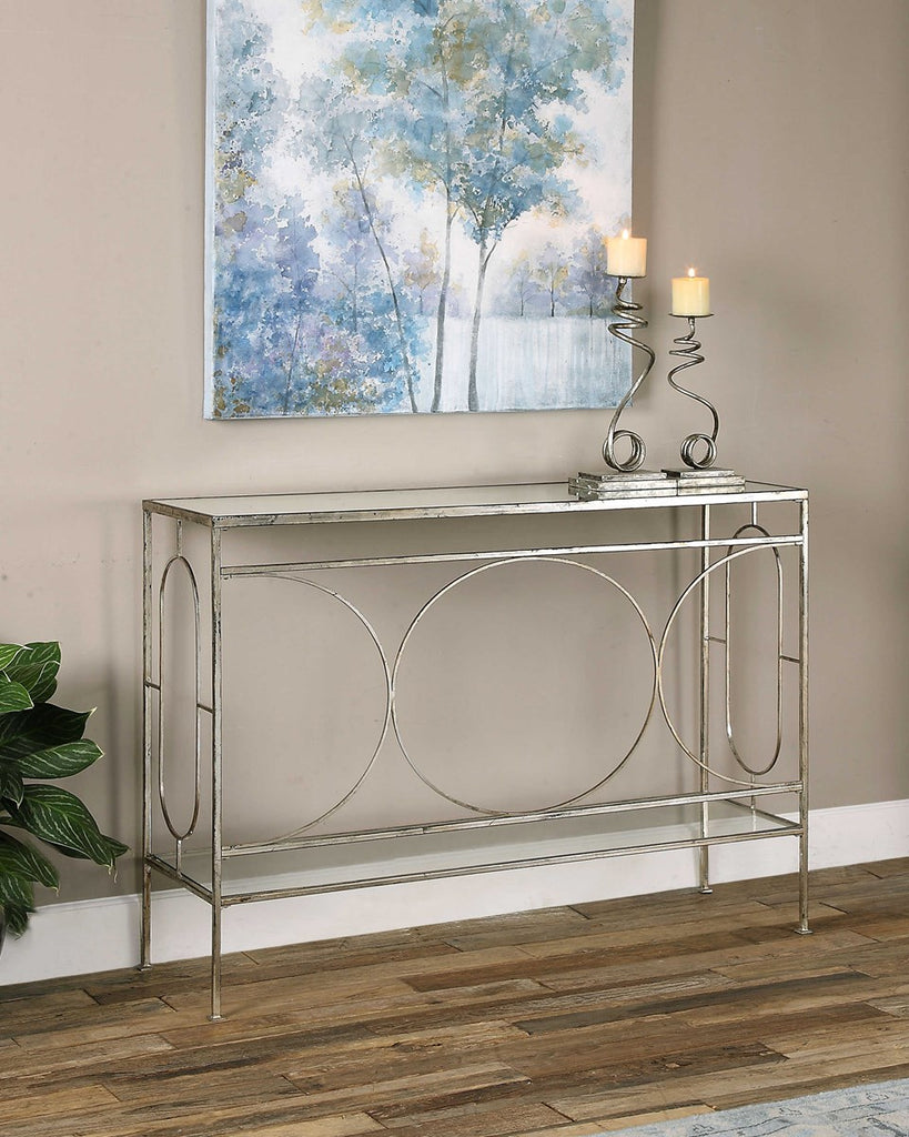Luano Silver Console Table - Bombay Mercantile