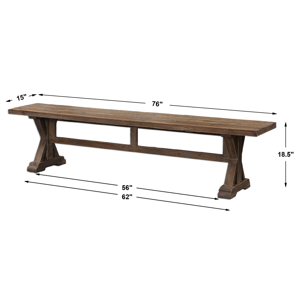 Stratford Salvaged Wood Bench - Bombay Mercantile