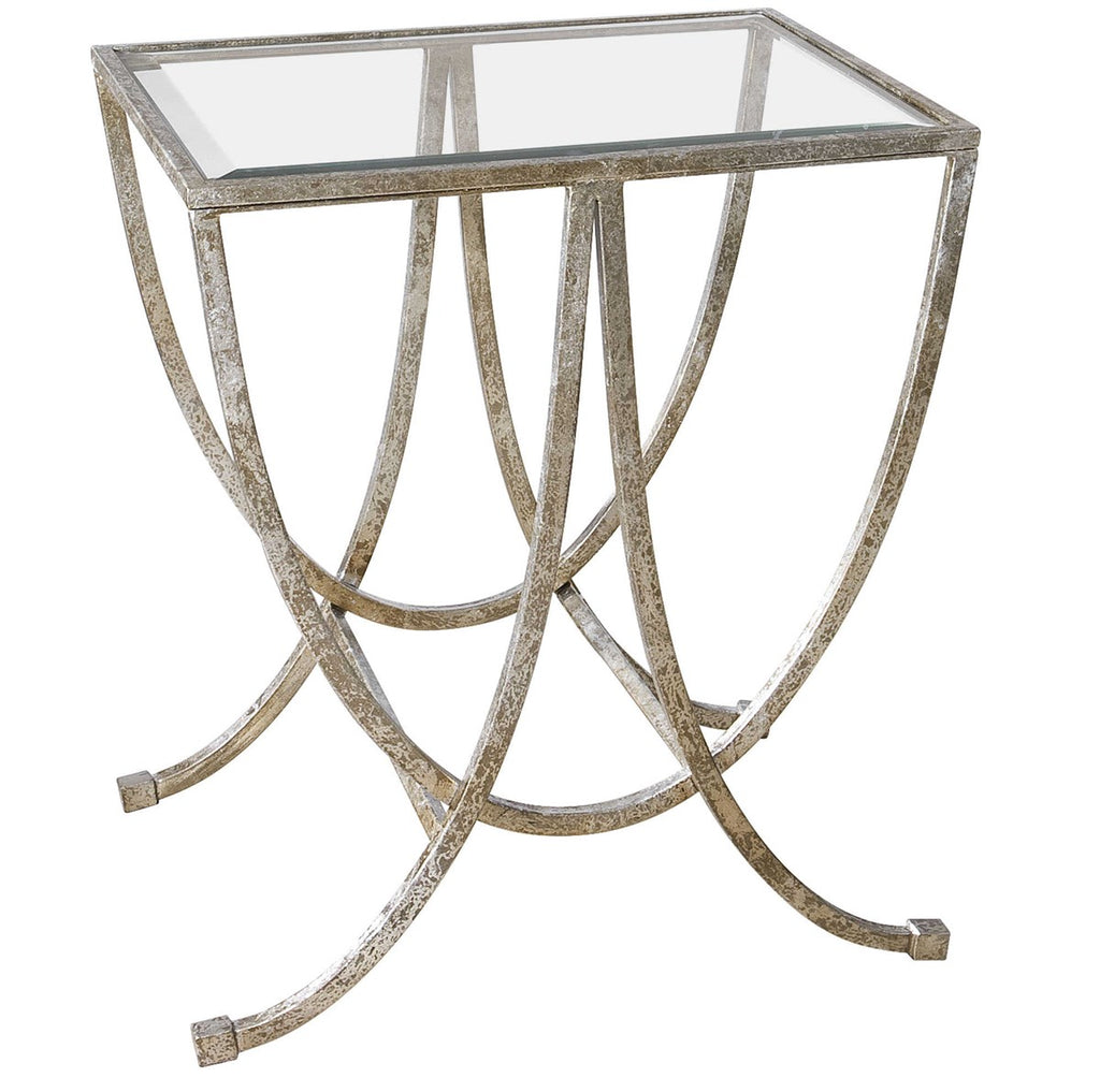 Marta Antiqued Silver Side Table - Bombay Mercantile