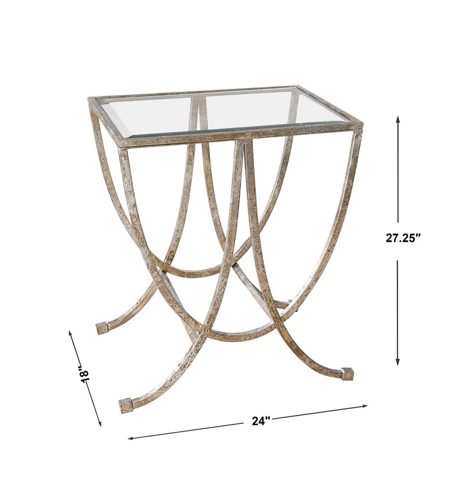 Marta Antiqued Silver Side Table - Bombay Mercantile