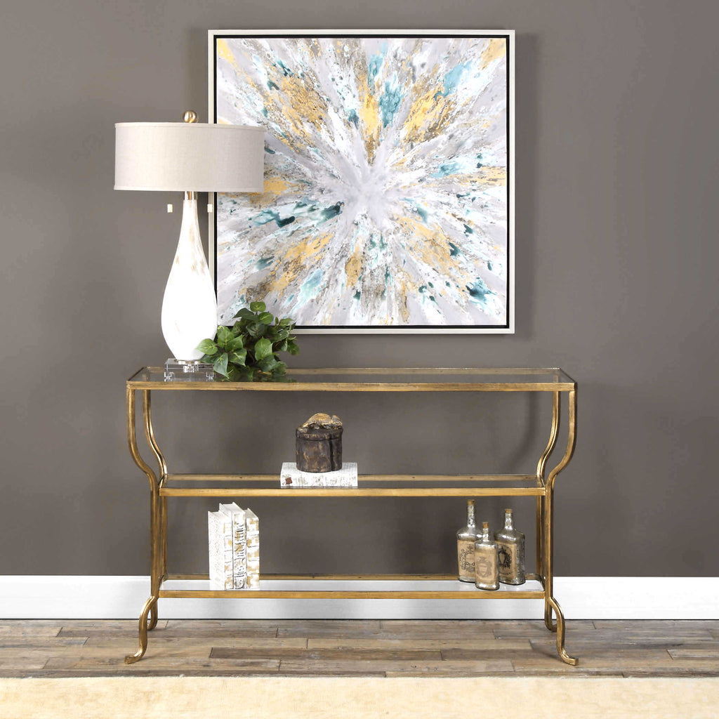 Deline Gold Console Table - Bombay Mercantile