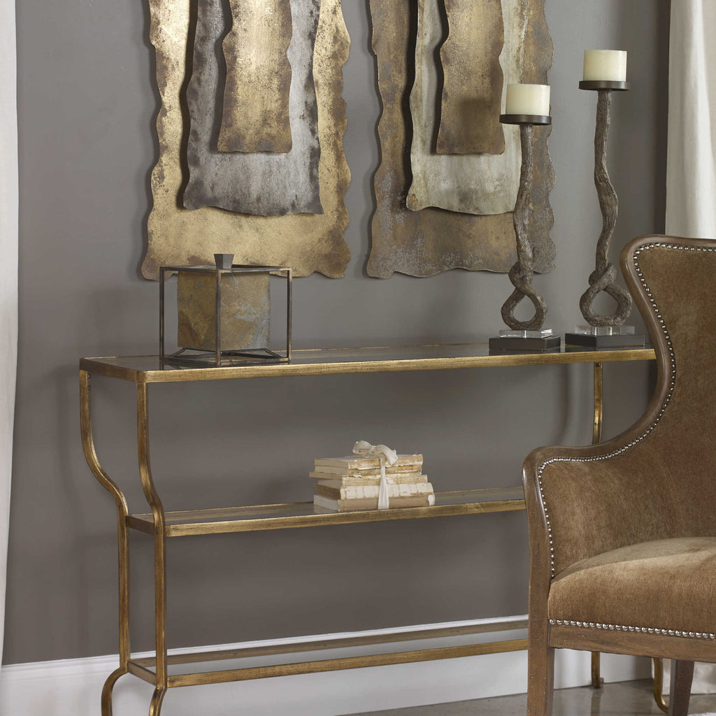 Deline Gold Console Table - Bombay Mercantile