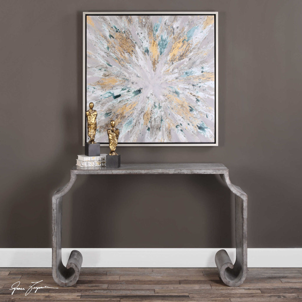 Agathon Stone Gray Console Table - Bombay Mercantile