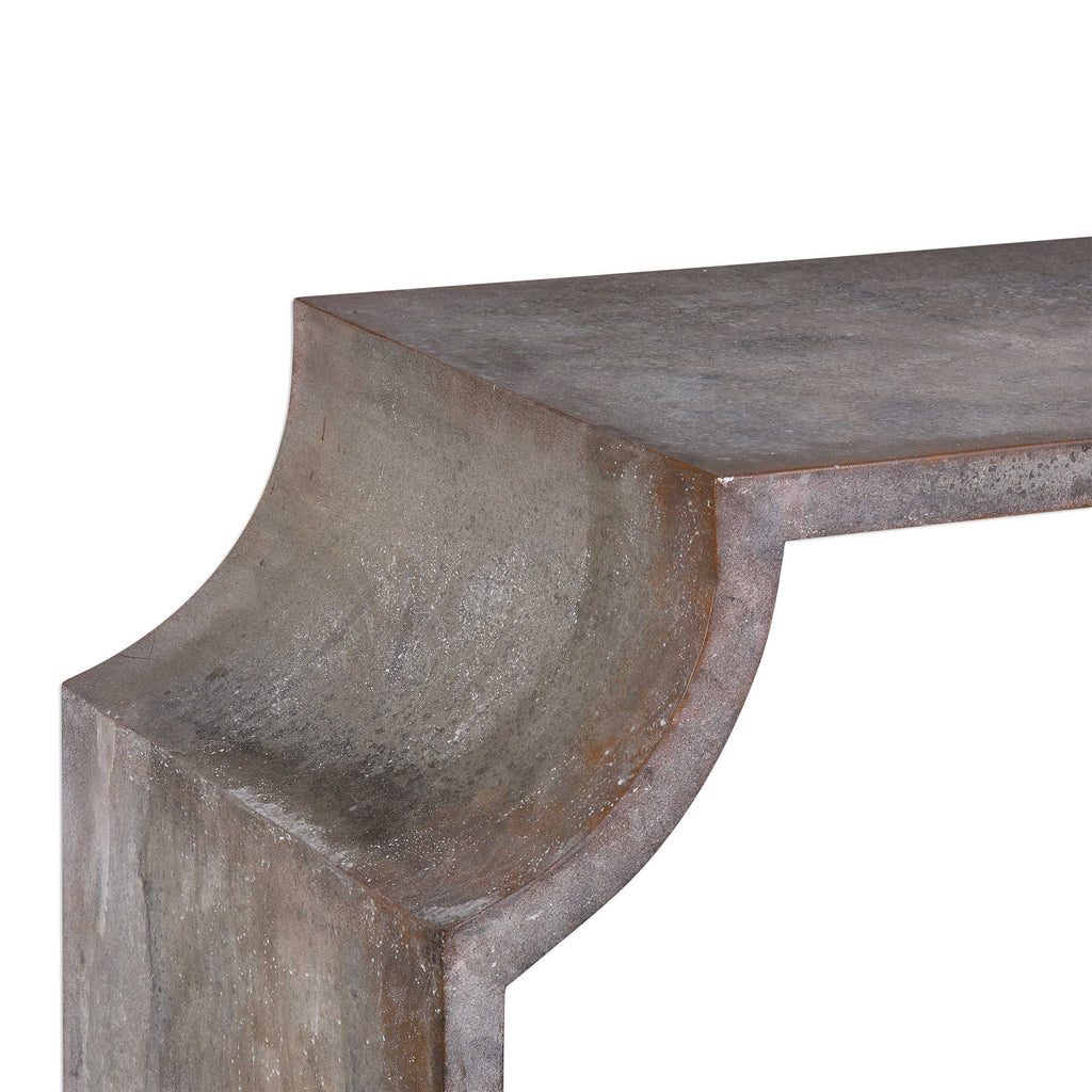 Agathon Stone Gray Console Table - Bombay Mercantile