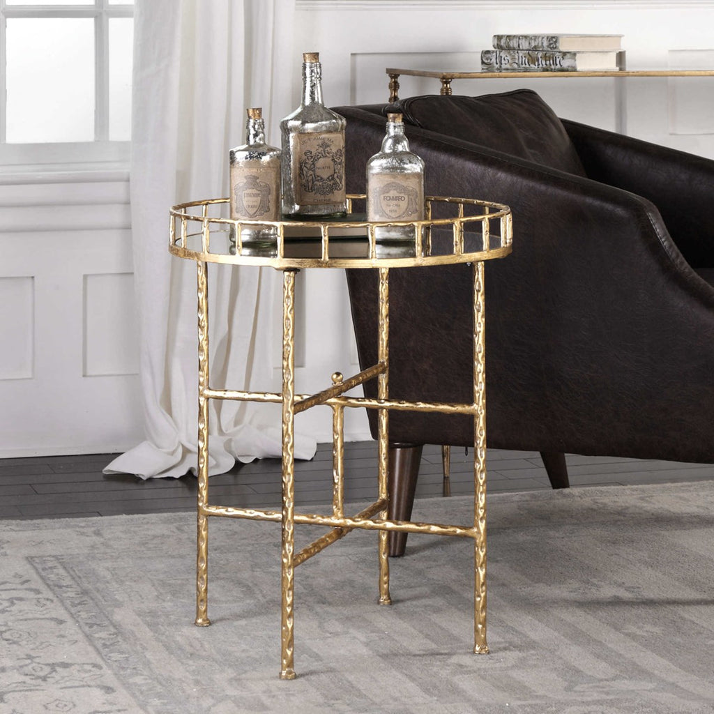 Tilly Bright Gold Accent Table - Bombay Mercantile