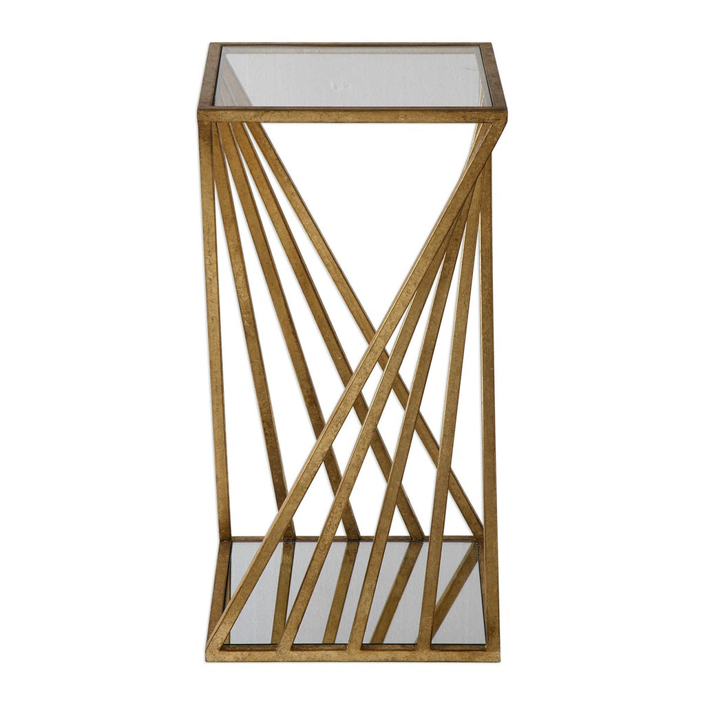 Janina Gold Dimensional Accent Table - Bombay Mercantile