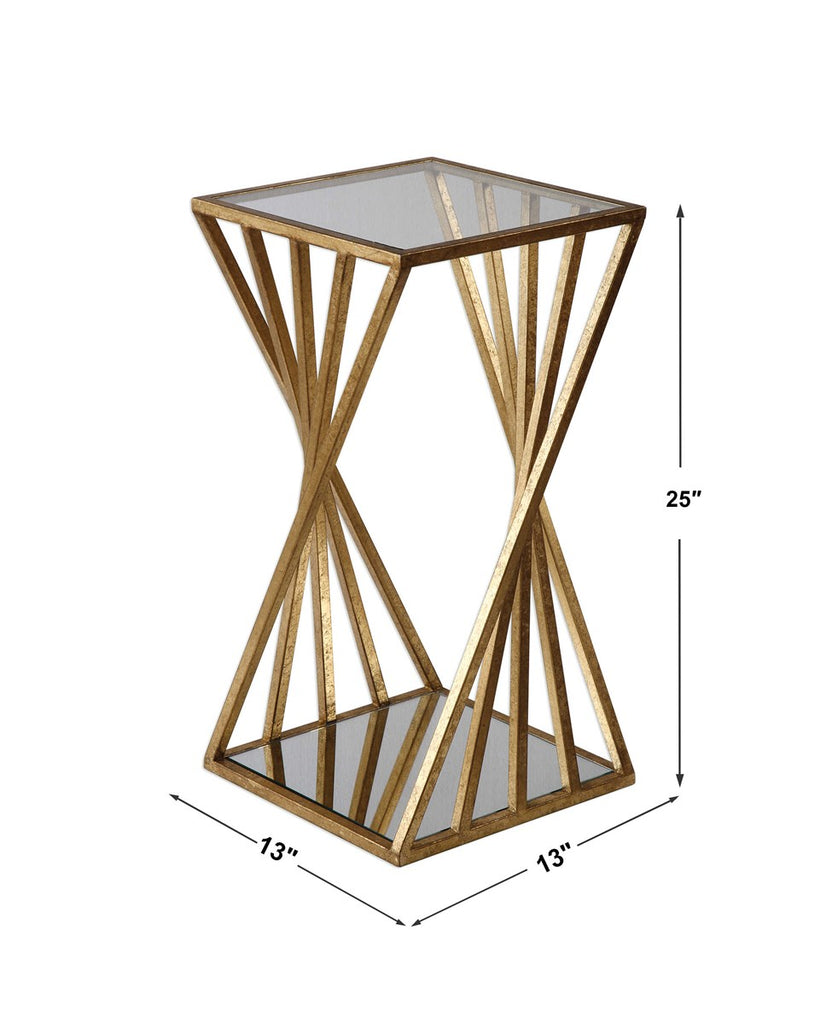 Janina Gold Dimensional Accent Table - Bombay Mercantile