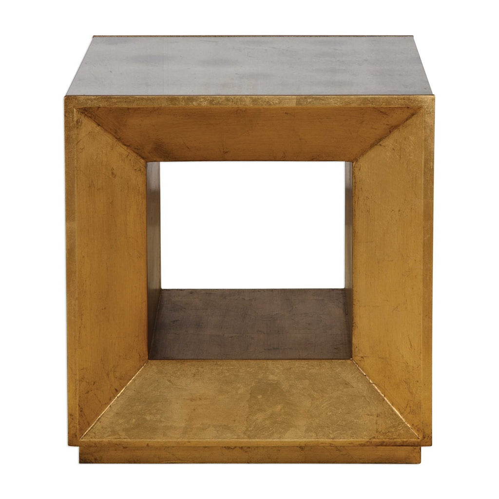 Flair Gold Cube Table - Bombay Mercantile