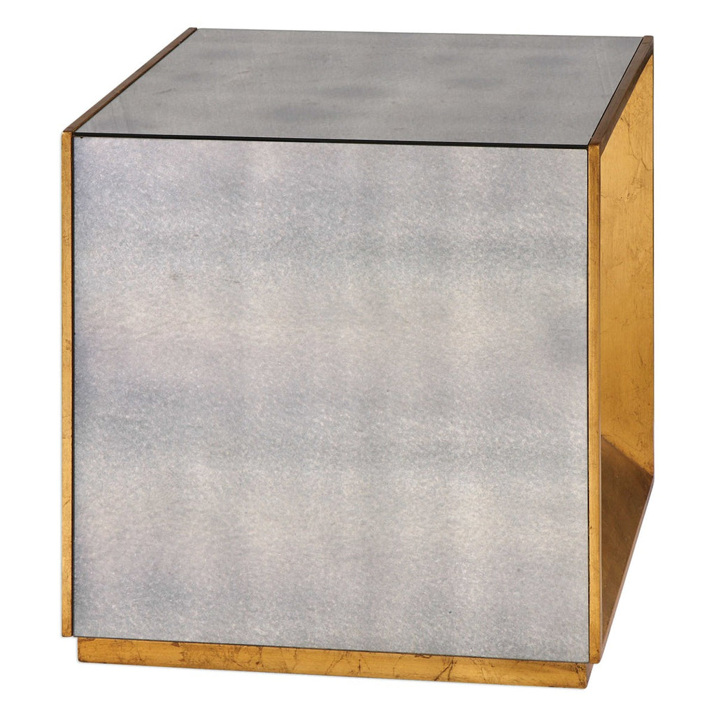 Flair Gold Cube Table - Bombay Mercantile