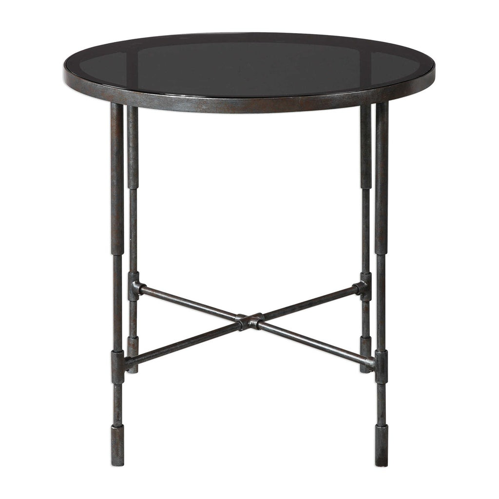 Vande Aged Steel Side Table - Bombay Mercantile