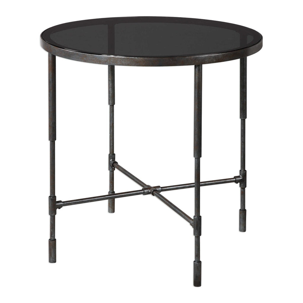 Vande Aged Steel Side Table - Bombay Mercantile