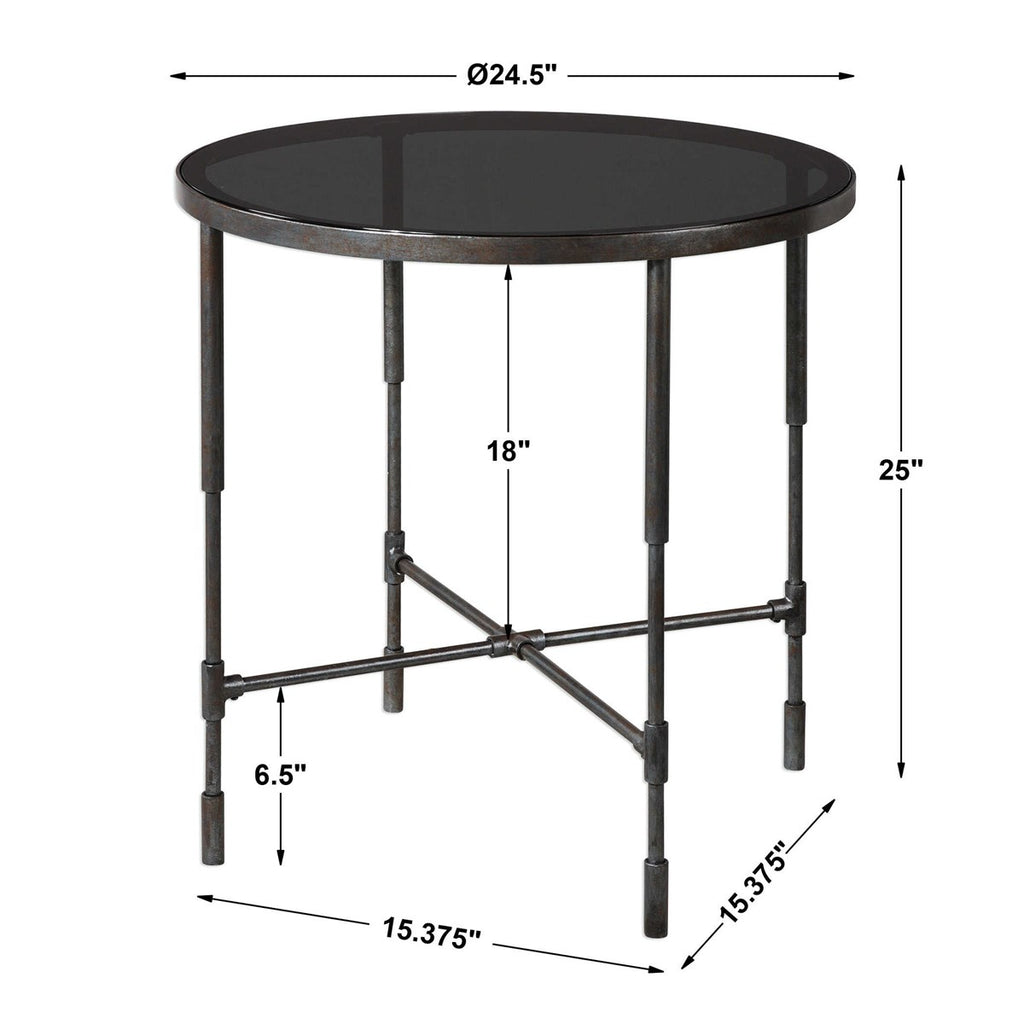 Vande Aged Steel Side Table - Bombay Mercantile