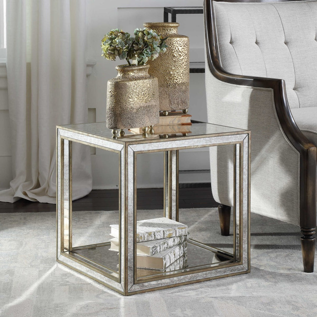 Julie Mirrored Accent Table - Bombay Mercantile