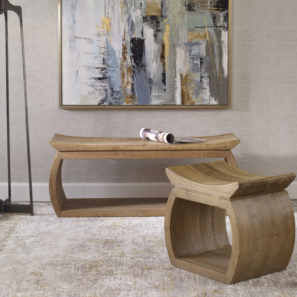 Connor Elm Accent Stool - Bombay Mercantile