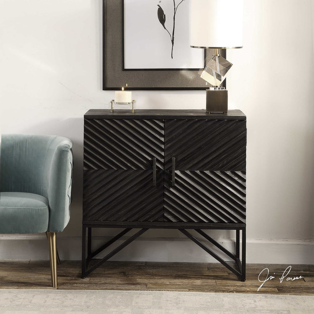 Zadie Ebony Accent Cabinet - Bombay Mercantile