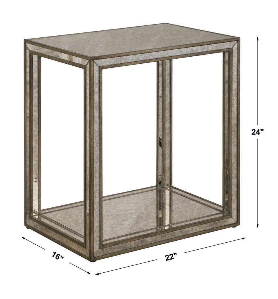 Julie Mirrored End Table - Bombay Mercantile