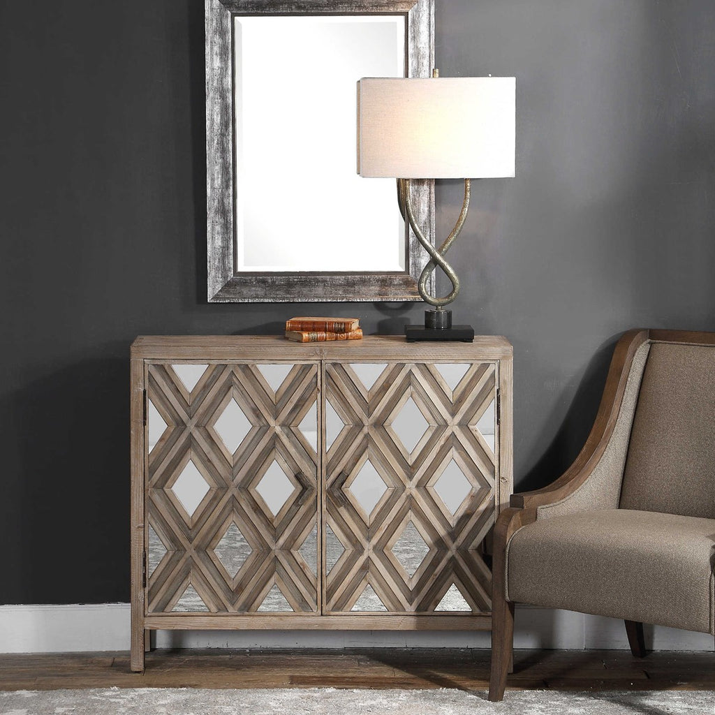 Tahira Mirrored Accent Cabinet - Bombay Mercantile